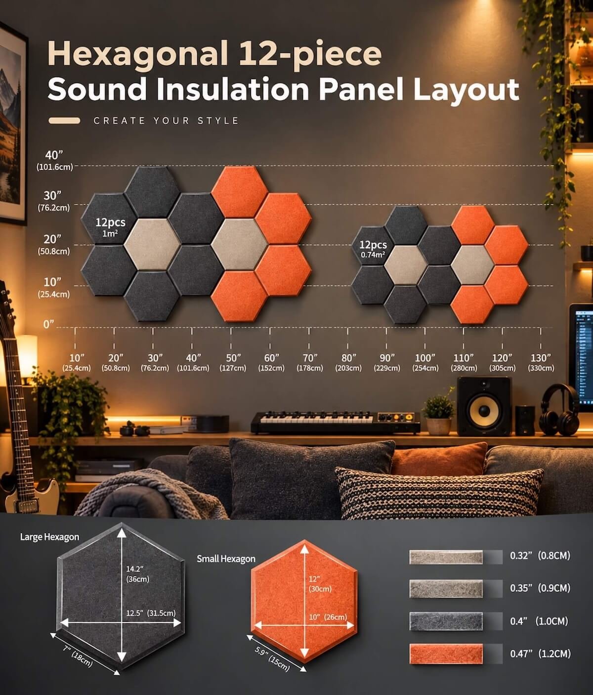 Hexagonal Acoustic-Panel Layout Guide