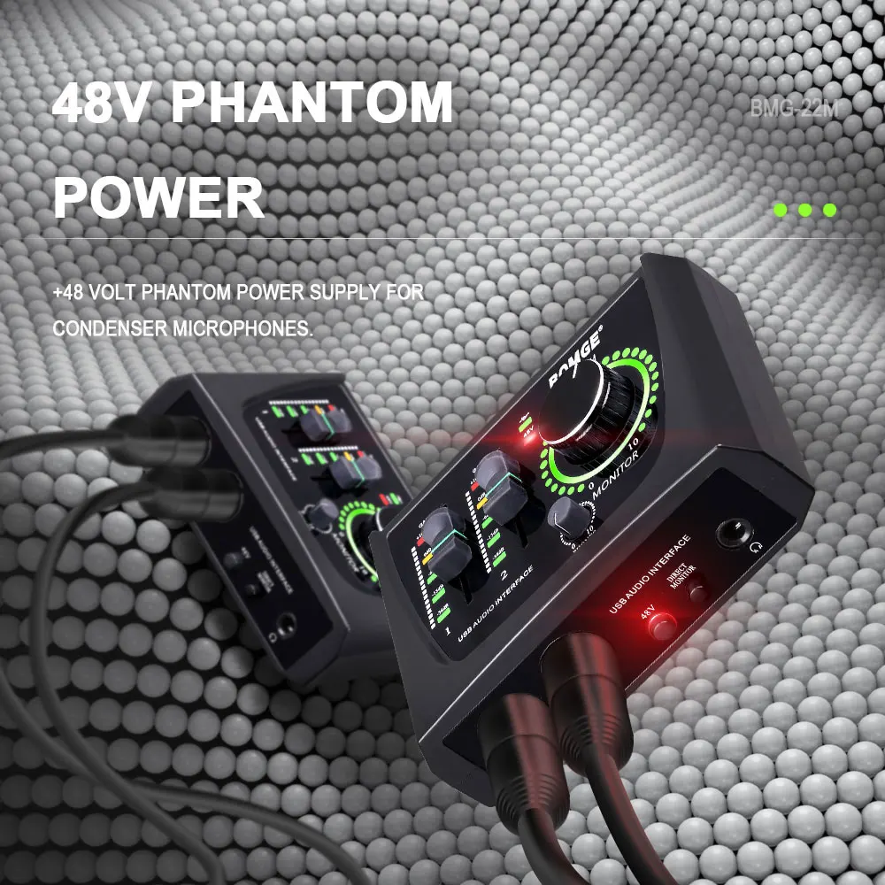 BM16 2-Channel USB Audio Interface with 48V Phantom Power - Image 4