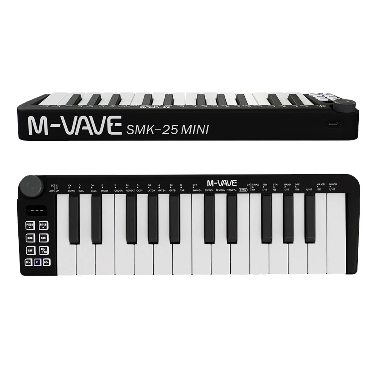 M-VAVE SMK-25 Mini MIDI Keyboard Controller – 25-Key Portable USB-C MIDI Controller with Pitch & Modulation - Image 2