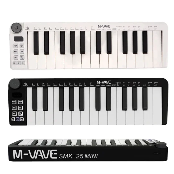 M-VAVE SMK-25 Mini MIDI Keyboard Controller – 25-Key Portable USB-C MIDI Controller with Pitch & Modulation