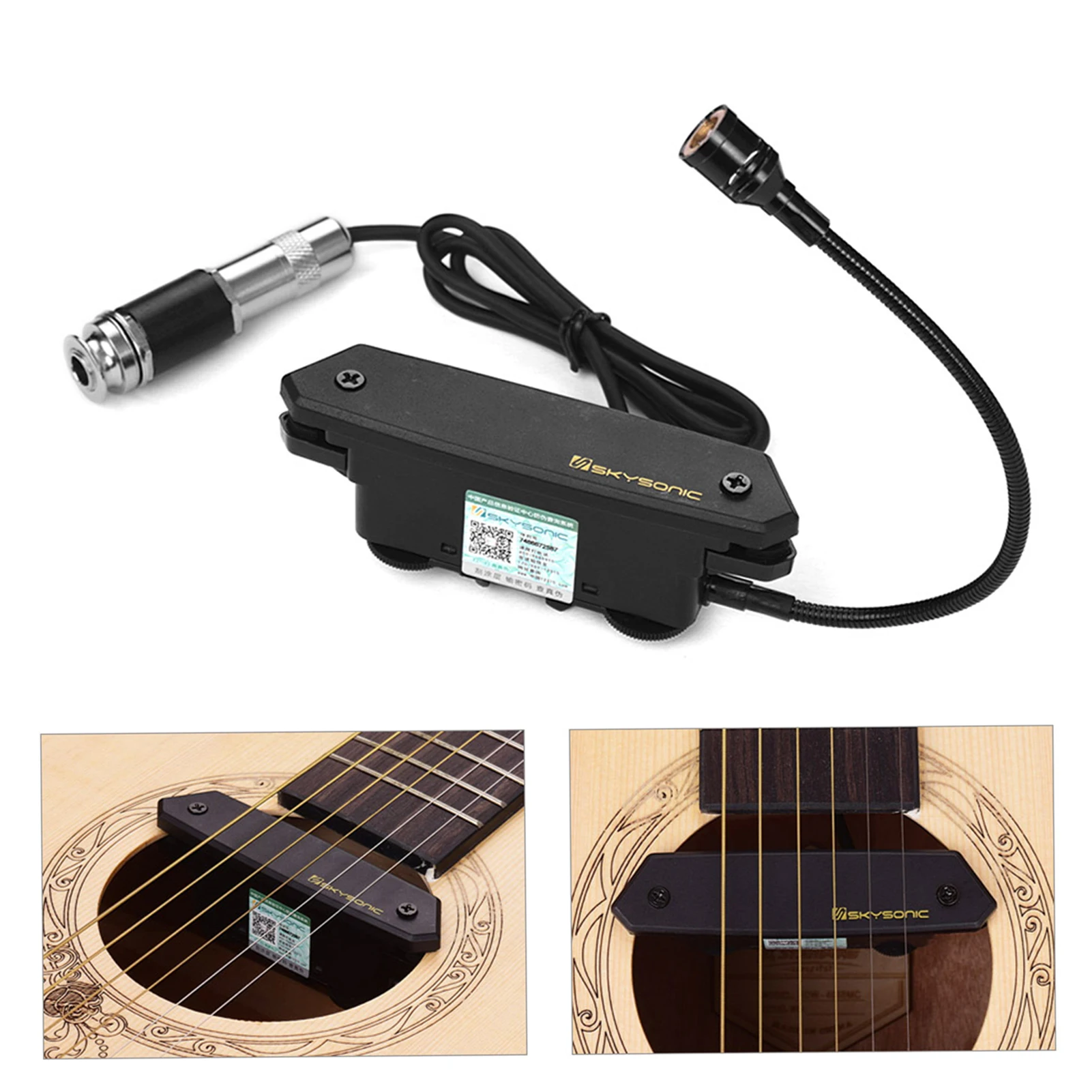 SKYSONIC T-902 Active Acoustic Guitar Soundhole Pickup with Magnetic & Microphone Sensors - Image 3