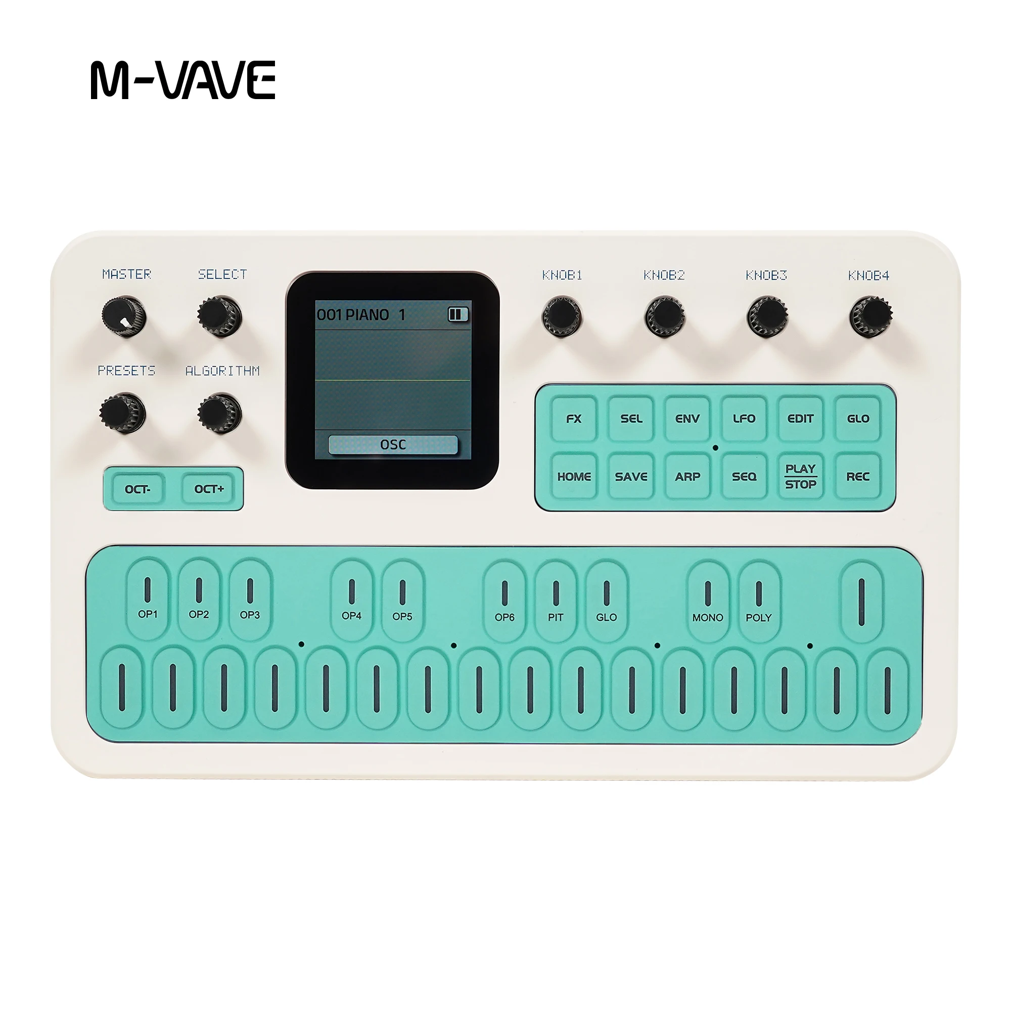 M-VAVE FM-1 Portable FM Synthesizer & MIDI Keyboard | 128 Sounds, Built-In Speaker, Bluetooth MIDI