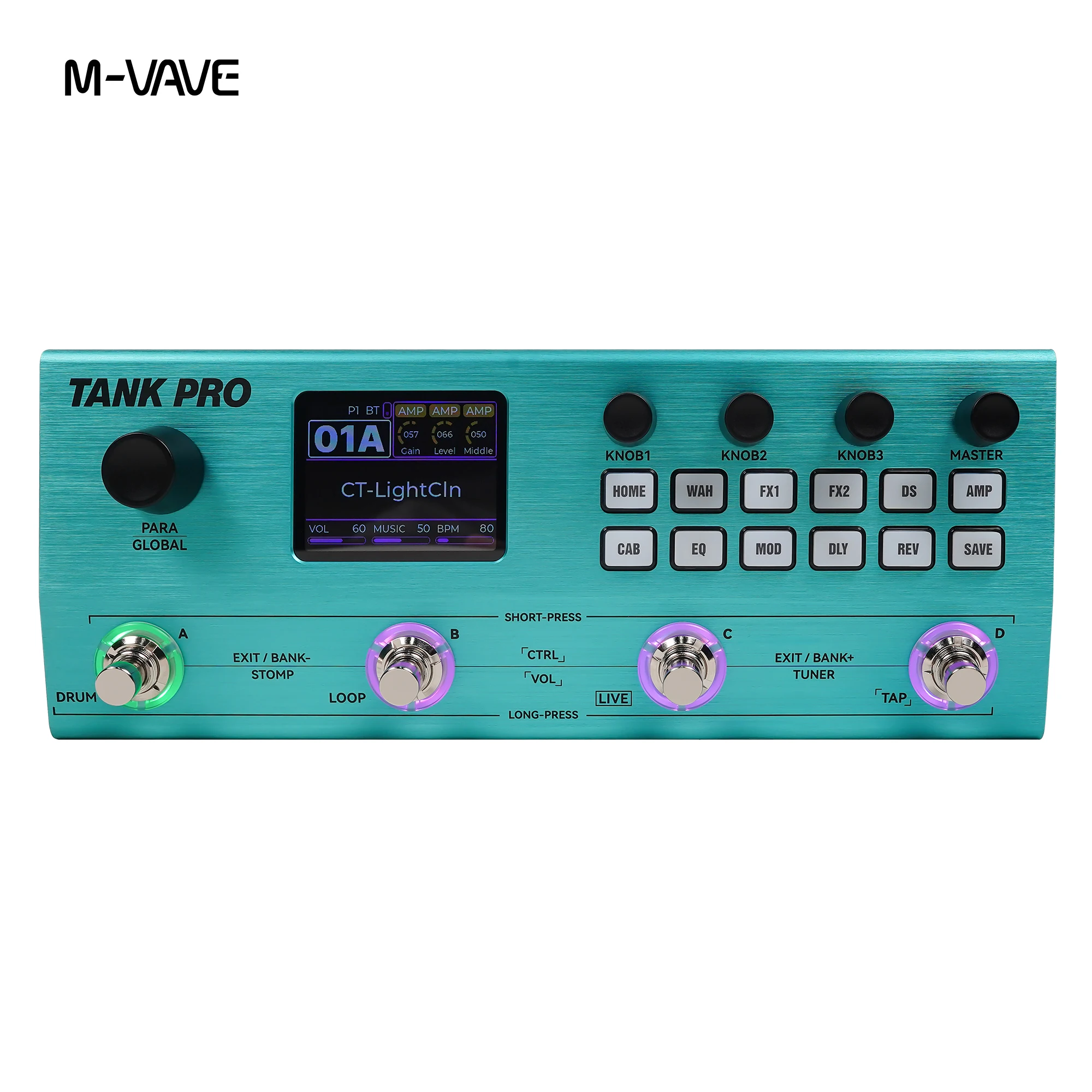 M-VAVE TANK PRO Guitar & Bass Multi-Effects Processor - Image 3