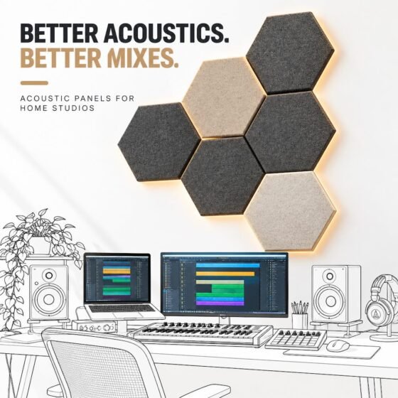 Acoustic panels for home studio bedroom producers
