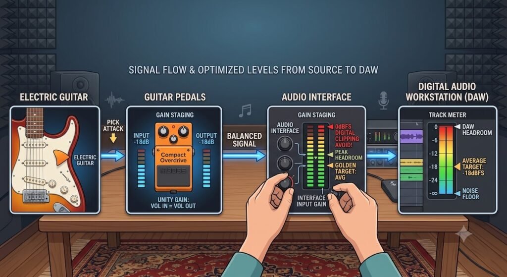 Gain staging in music production