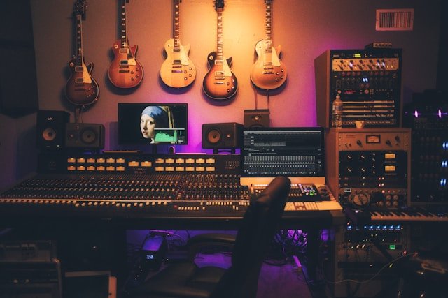 Guitars in home studio