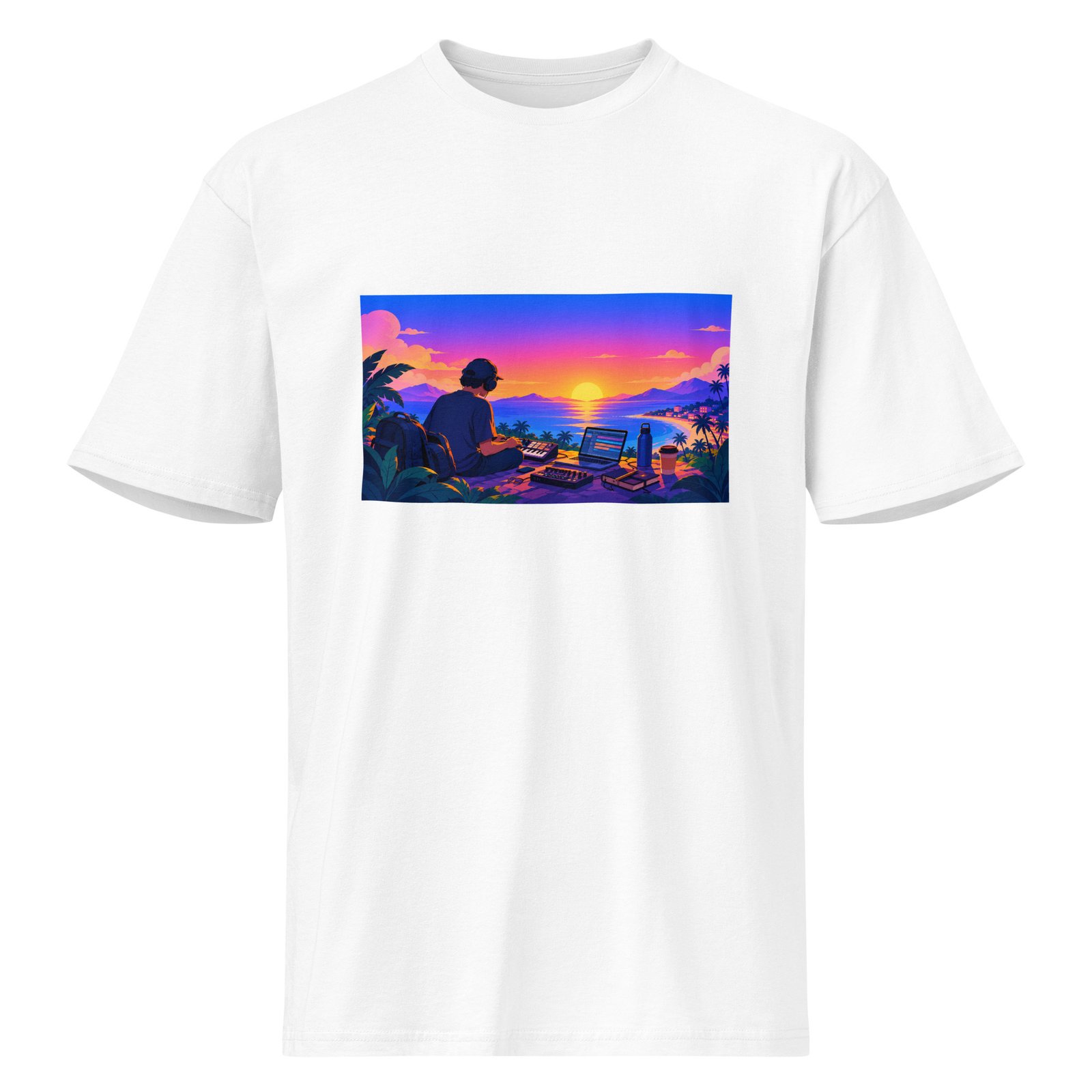Uniqtone Sunset Wave Heavyweight Graphic Tee